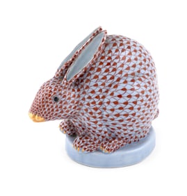HEREND PORCELAIN RABBIT Hungary, 20th Century Height 8".