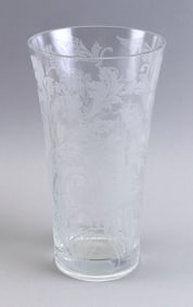 CHRISTOFLE ETCHED GLASS CHAMPAGNE BUCKET France, 20th Century Height 11.75".