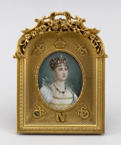 ARMAND BERTON (France, 1854-1927), Late 19th Century portrait miniature of Empress Josephine.,