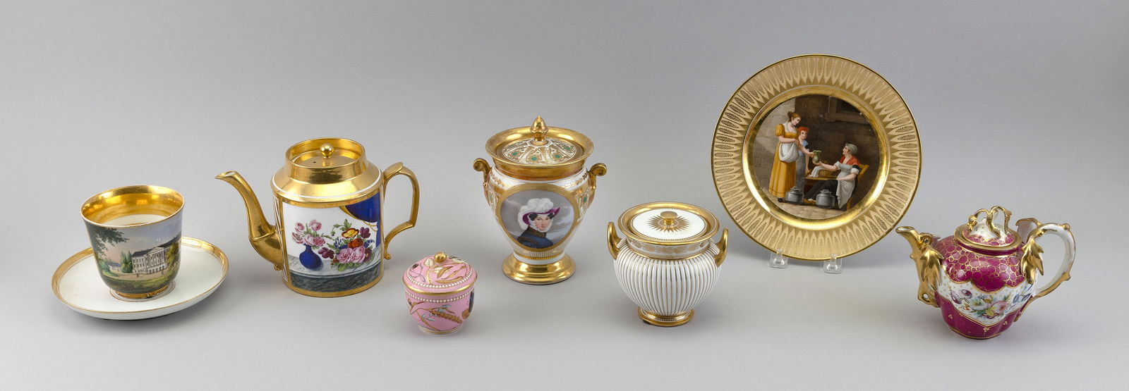 EIGHT PIECES OF FINE CONTINENTAL PORCELAIN, INCLUDING S?VRES 19th Century (1 of 3)