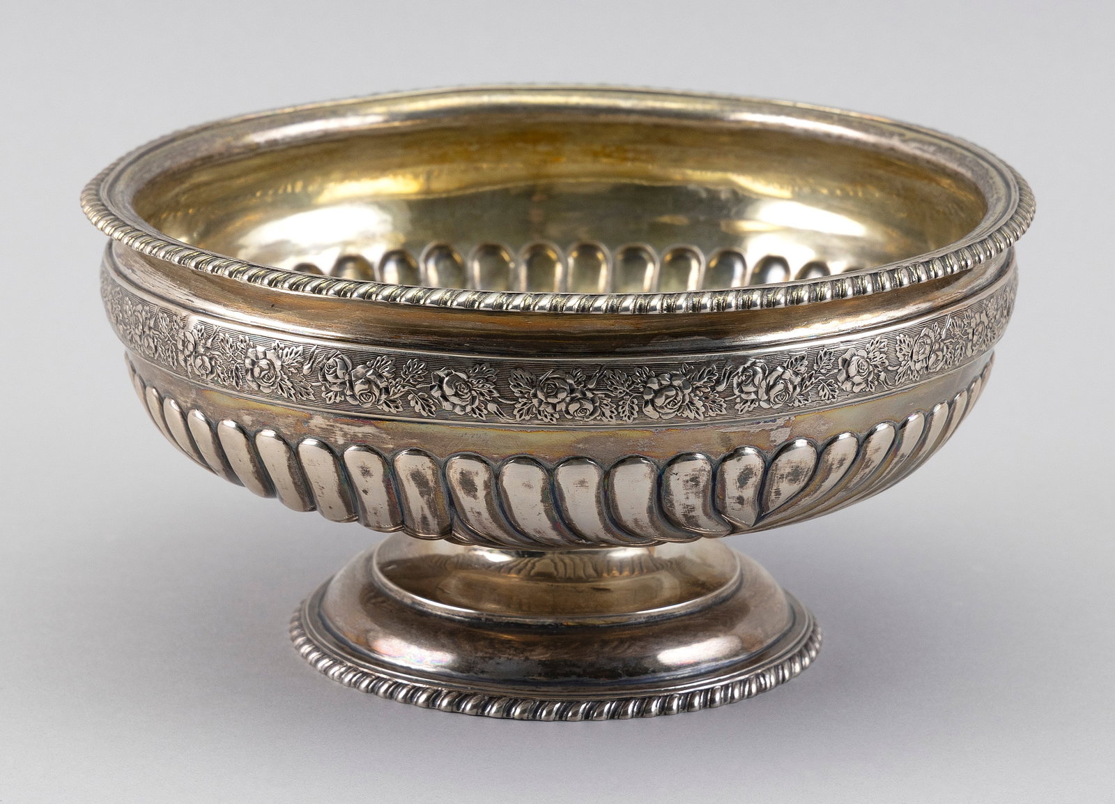 CARL GUSTAV SAVARY RUSSIAN SILVER PEDESTAL BOWL St. Petersburg, Russia, Circa 1830 Approx. 16.2 troy (1 of 3)