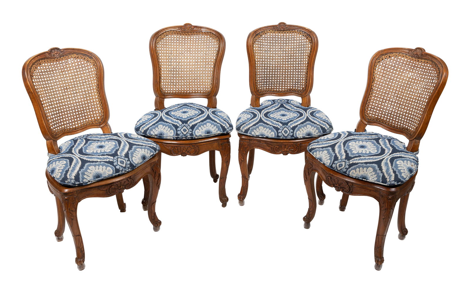 SET OF FOUR LOUIS XV PROVINCIAL SIDE CHAIRS France, Circa 1750 Back heights 36". Seat heights 18". (1 of 1)