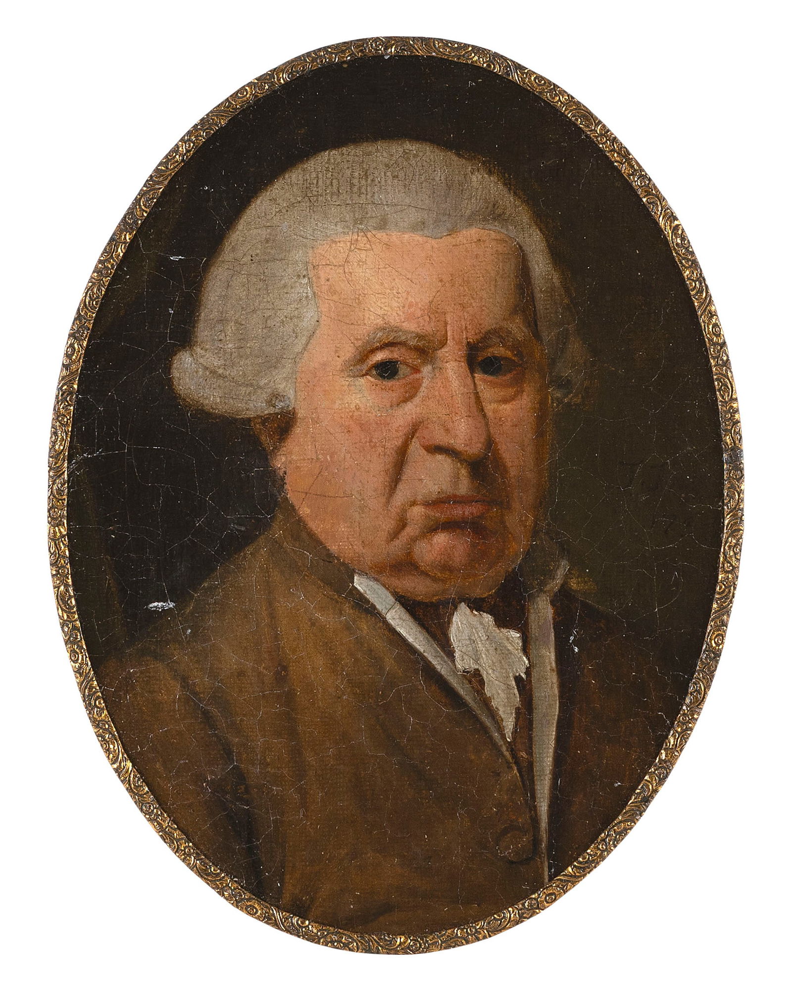ENGLISH SCHOOL (18th Century,), Portrait of a man., Oil on board, 9" x 6.75". Framed 9.25" x 7.25". (1 of 2)