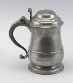 RICHARD KING PEWTER TANKARD London, 18th Century Height 8".