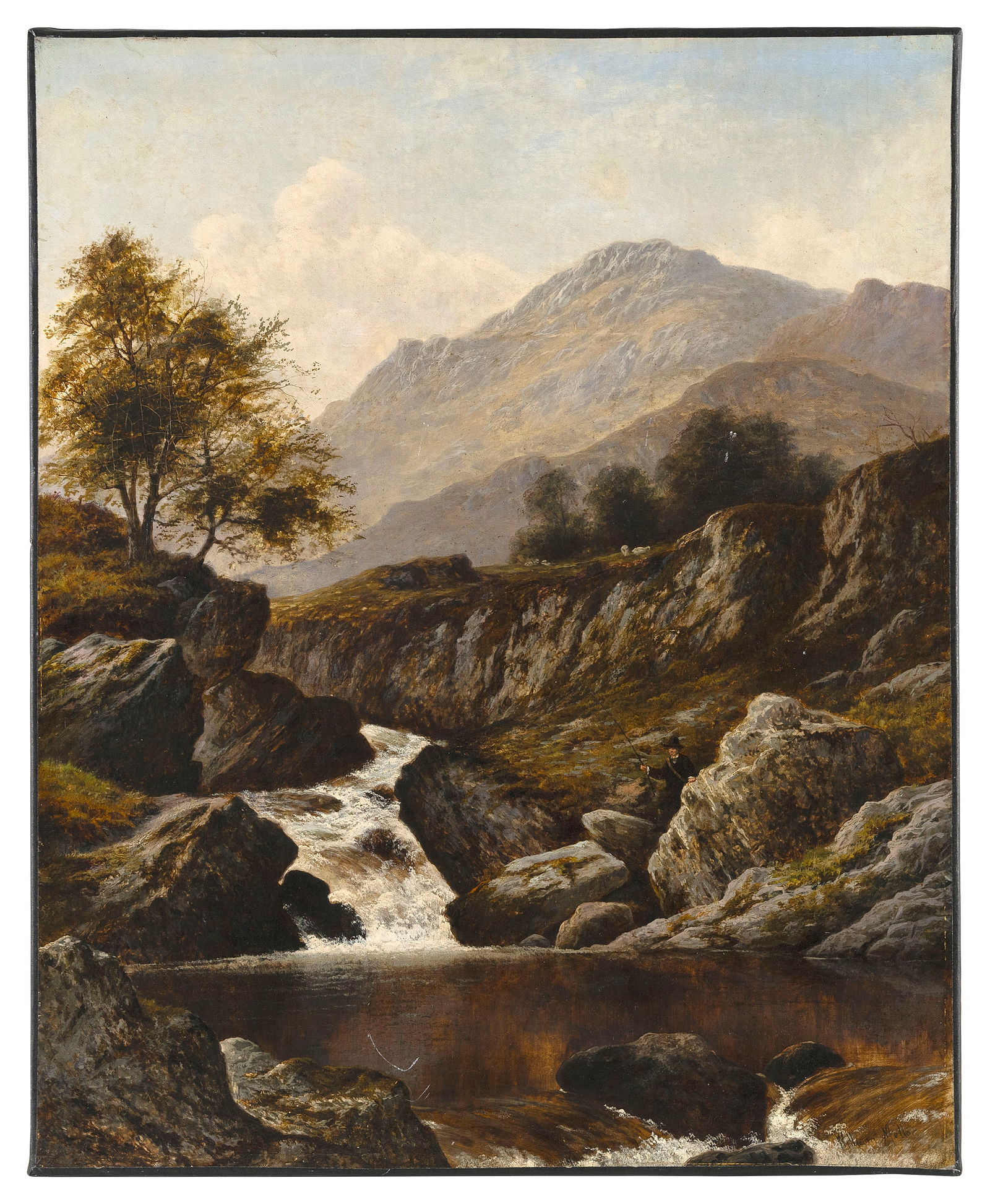 WILLIAM MELLOR (United Kingdom, 1851-1931), Mountain landscape., Oil on canvas, 28" x 23". Unframed. (1 of 2)