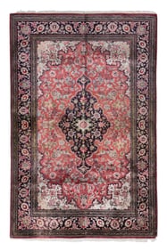 KESHAN DESIGN RUG: 3'5" X 5'2" Later 20th Century