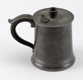 PEWTER PINT INFUSER Early 19th Century Height 5.25".
