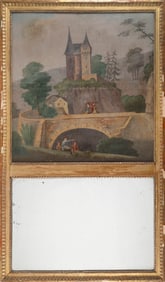 FRENCH TRUMEAU MIRROR 19th Century Height 54.5". Width 32".