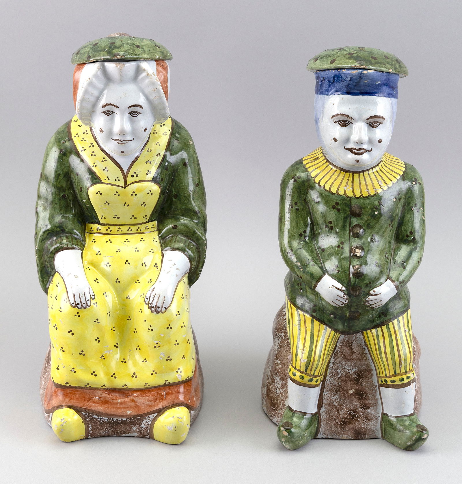 PAIR OF FRENCH FAIENCE FIGURAL JUGS 19th Century (1 of 4)