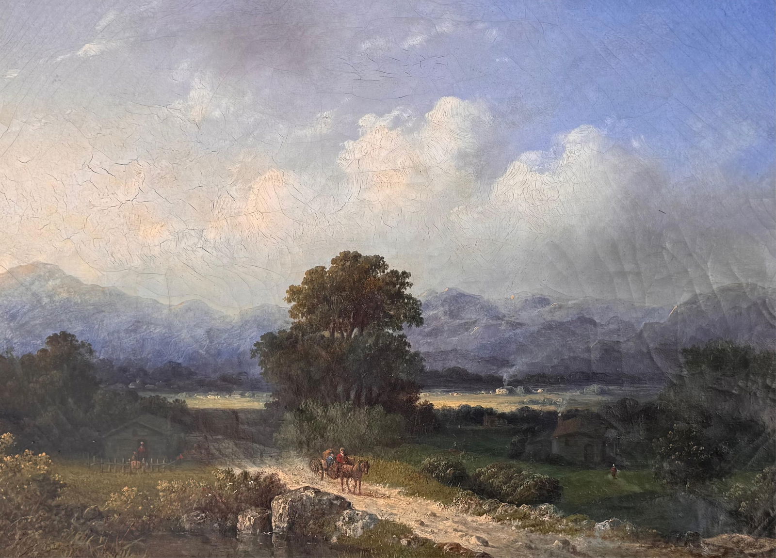 MARINUS HARTING (Michigan/New York/The Netherlands, 1816-1861), Horse and carriage on a country (1 of 9)