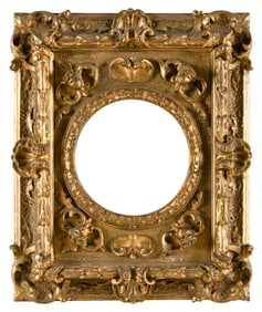 ITALIAN FRAME Late 19th Century Opening diameter 6". Overall 14.25" x 11.75".