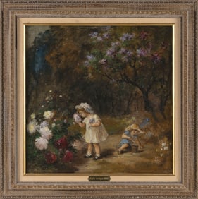 ATTRIBUTED TO EMILE ARTIGES (New York/New Jersey/Belgium, 1864-1938), Two children in a flower