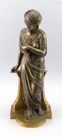 AUGUSTE JOSEPH PEIFFER (France, 1832-1886), Figure holding calipers, standing on a gilt metal base.,