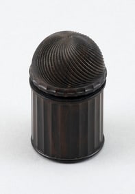 CARVED WOODEN INKWELL 19th Century Height 2.5".