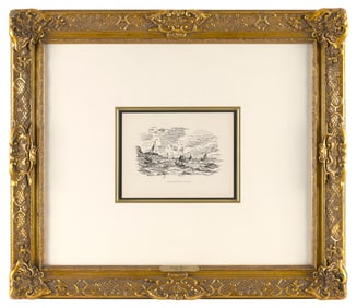 CLAUDE MONET (France, 1840-1926), Vue de Honfleur., Offset lithograph in black on paper, 7.5" x