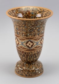 JEAN GERBINO STUDIO MOSAIC CERAMIC TULIP VASE Vallauris, France, 20th Century Height 9.5".