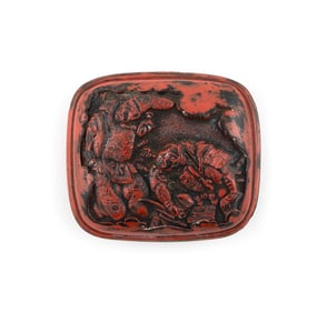 JAPANESE TSUISHU LACQUER NETSUKE 19th Century Length 1.875".