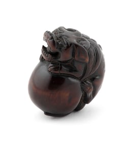 JAPANESE CARVED WOOD NETSUKE 19th Century Height 1.75".