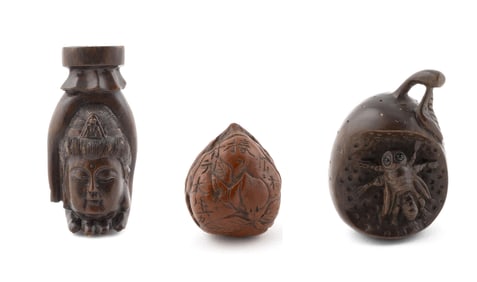 THREE JAPANESE NETSUKE 20th Century