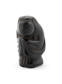 JAPANESE CARVED WOOD NETSUKE 18th Century Height 1.75".