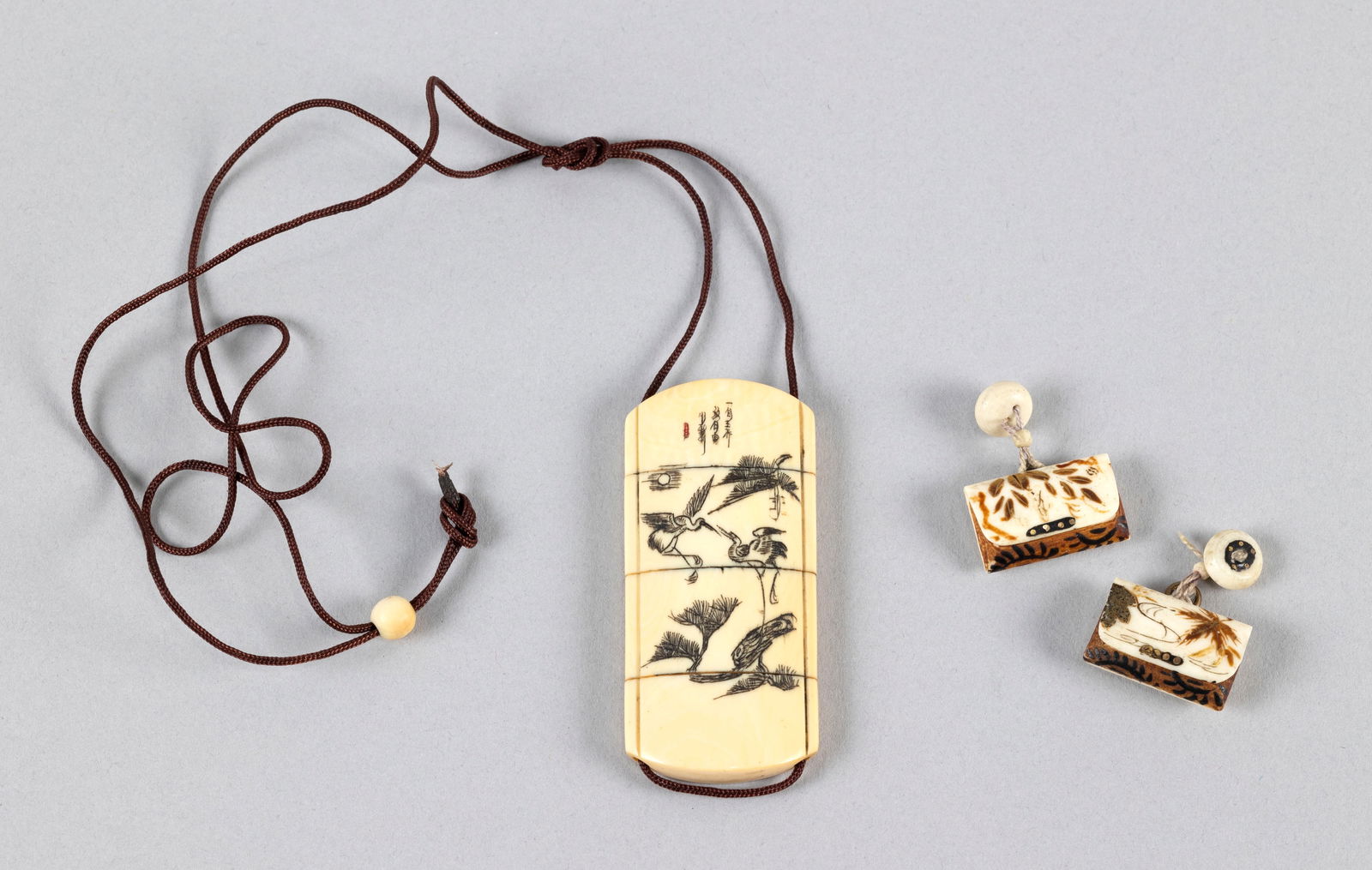 THREE JAPANESE MINIATURE SAGEMONO Late 19th Century (1 of 2)