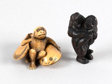 TWO JAPANESE NETSUKE 20th Century