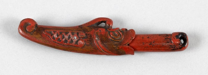 MINIATURE AINU MAKIRI (KNIFE) Japan, 19th Century Blade length 2.125". Total length 4.25".