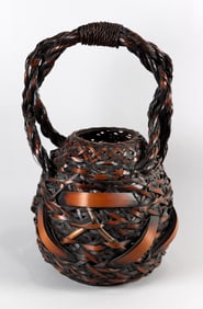 LARGE JAPANESE IKEBANA BASKET Late 19th Century Height 21".