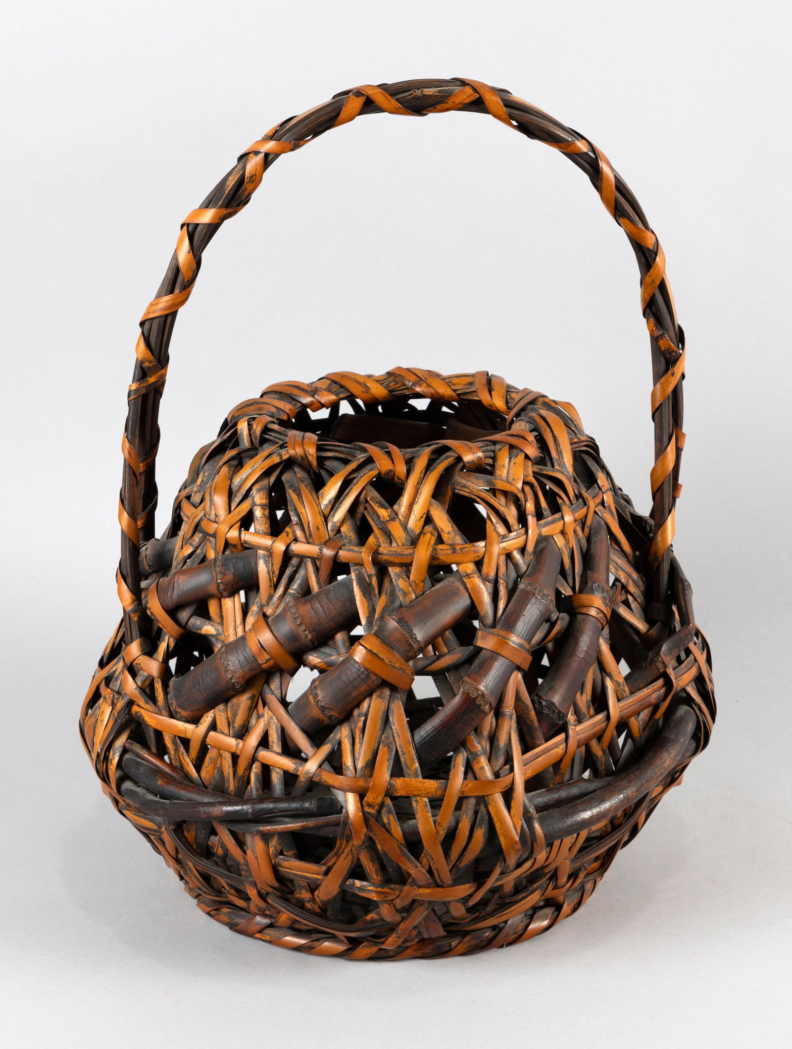JAPANESE IKEBANA BASKET Circa 1900 Height 16.5". (1 of 2)