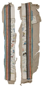 PAIR OF CHINESE SILK NEEDLEWORK SLEEVE BANDS Possibly Kangxi Period Each panel length 3.5". Total