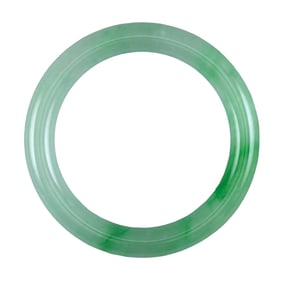 CHINESE CELADON JADE BANGLE BRACELET Diameter 3".