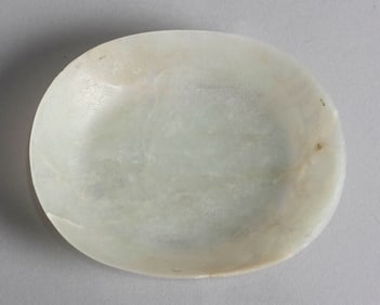 CHINESE TRANSLUCENT WHITE JADE DOMED PLAQUE 19th Century Length 5.25".