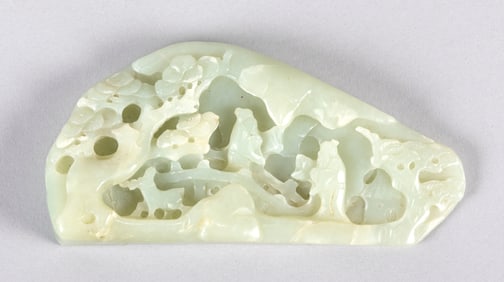 CHINESE WHITE JADE PEBBLE Height 2.75". Length 6".