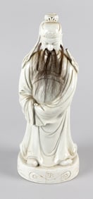 CHINESE BLANC DE CHINE PORCELAIN FIGURE 19th Century Height 14".