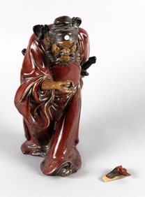 CHINESE PORCELAIN FIGURE OF ZHONG KUI Height 12".