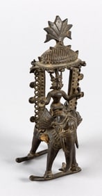 BASTAR BRONZE STATUE OF INDRA 18th Century or Earlier Height 7".