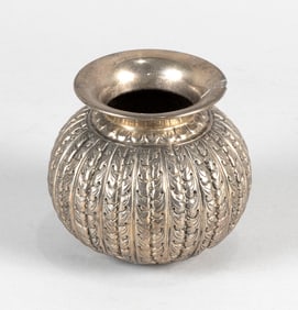 SOUTHEAST ASIAN SILVER VASE Early 20th Century Height 4".