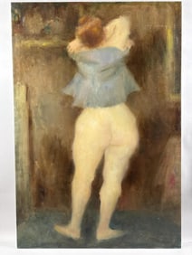 SAMUEL EDMUND OPPENHEIM (New York/Florida, 1901-1992), "La Derriere"., Oil on canvas, 54" x 36".