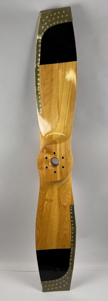 WOODEN AIRPLANE PROPELLER Late 20th Century Length 73". (1 of 2)