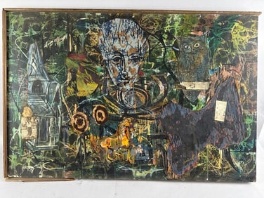 ABSTRACT COLLAGE 20th Century On board, 24" x 36". Unframed.