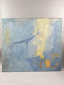 ABSTRACT PAINTING EVOKING A SKY Contemporary Oil on canvas, 40" x 45". Unframed.