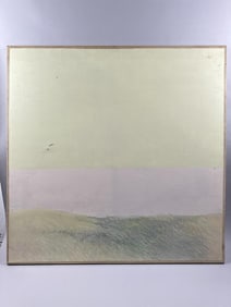 ABSTRACT LANDSCAPE Contemporary Oil on canvas, 42.25" x 42". Unframed.