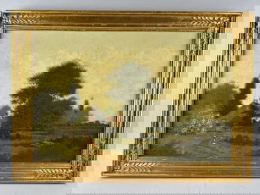 GICLEE PRINT AFTER GEORGE W. DREW House nestled in a stand of trees.