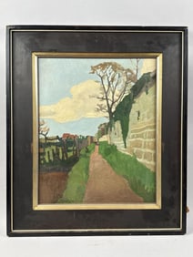 AMERICAN OR CONTINENTAL SCHOOL (Early 20th Century,), Rural pathway., Oil on panel, 22.5" x 18.5".