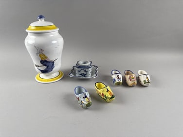 SEVEN PIECES OF CONTINENTAL FAIENCE 20th Century