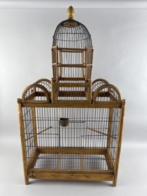 VICTORIAN-STYLE BIRDCAGE Height 38". Width 21.25". Depth 9.5".
