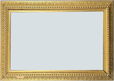 GILT OVERMANTEL MIRROR Early 20th Century Height 38.5". Width 54".