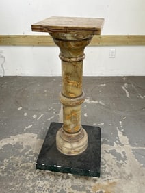 LARGE MARBLE PEDESTAL Early 20th Century Height 38.5". Top 13" x 13".