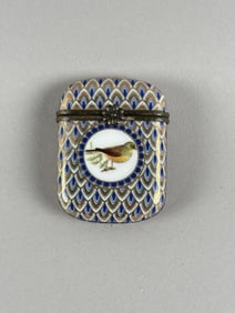 FRENCH PORCELAIN MAKEUP CASE 19th Century Height 3".