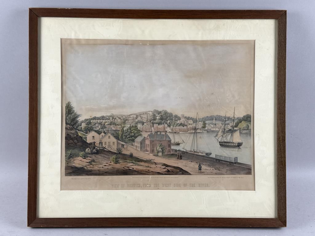 FITZ HENRY LANE (Massachusetts, 1804-1865), "View Of Norwich, From The West Side Of The River", (1 of 2)